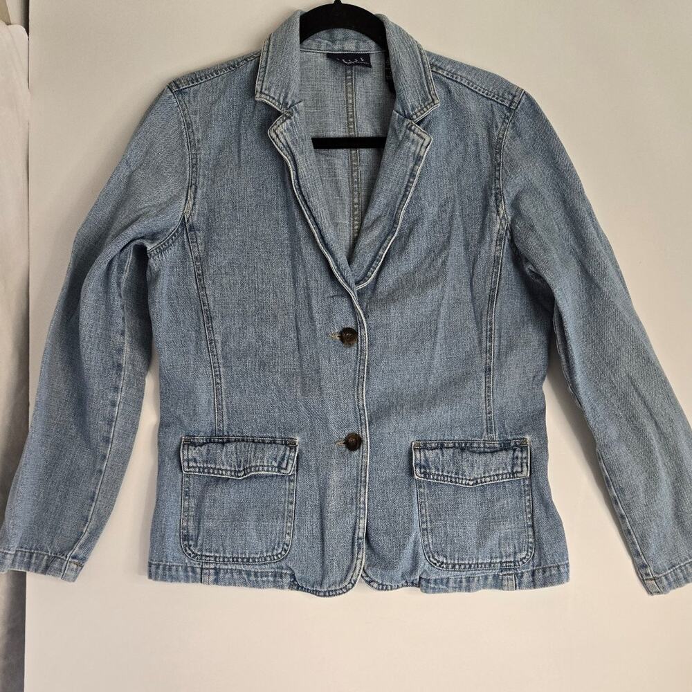 Women’s Crazy Horse by Liz Claiborne Denim Jacket Size 10 Stretch Light Wash